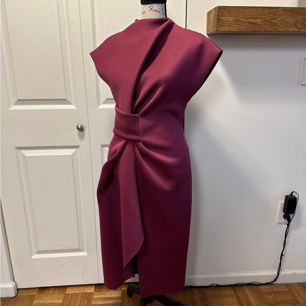 ASOS Sculpted Midi Dress in Plum - Picture 2 of 4